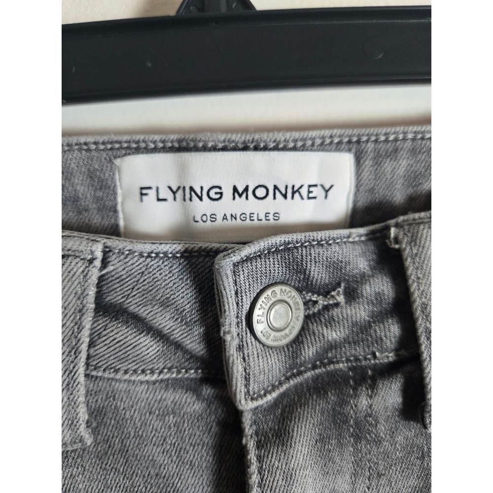 Flying Monkey Women Gray High Rise Super Flare Seam Detail Jeans Size 24 - Picture 2 of 7